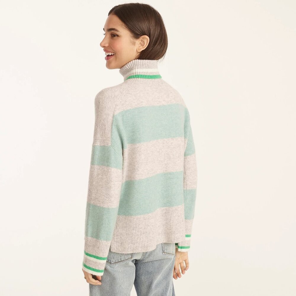 J. Crew Striped Turtleneck Sweater M - Picture 4 of 9